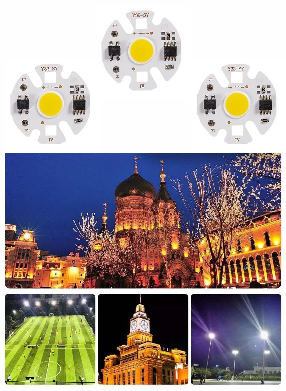 Puce Intelligente IC LED COB, 6 Pièces, Pour Bricolage, Ampoule, Spot Lumineux, Pas Besoin De Transformateur D'éclairage,Blanc Chaud,10W 6 Pièces