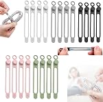 Organisateur de câble de données, 2026 Mise à niveau de l'Organisateur d'écouteurs Silicone, Cable en Silicone Ties Réutilisable Gestion de Câble Organisateur de Cord Elastique Multi-usage pour le Bundling et le Câble de fixation (20Pcs)