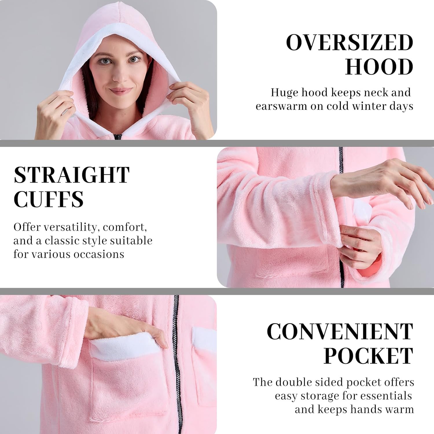 Fleece Pajamas for Women Set, Ultra Soft Comfy Fuzzy Sleepwear, 2 Piece Warm Cozy Plush Loungewear for Fall Winter - Image 5