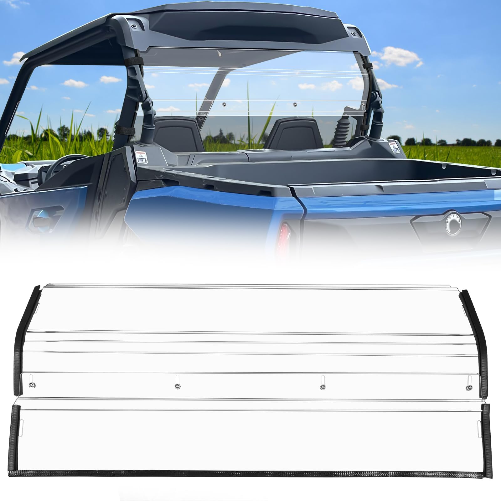2021+ Commander Rear Windshield Back Window Compatible with 2021 2022 2023 2024 2025 Can Am Commander& Commander Max 700 1000R Heavy Duty Clear