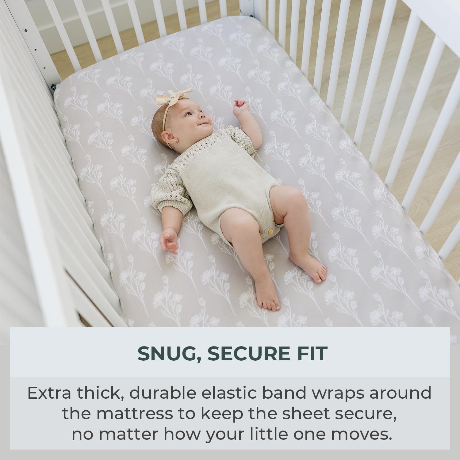 Pobibaby - 2 Pack Premium Fitted Baby Girl Crib Sheets for Standard Crib Mattress - Ultra-Soft Jersey Knit, Safe and Snug, and Stylish Floral Crib Sheet (Wildflower)
