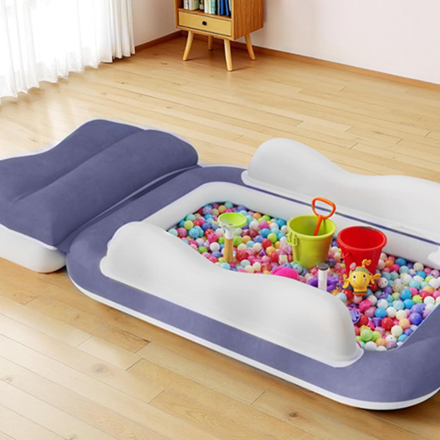 Lightweight Inflatable Infant Bed Soft Flocking Adjustable for Easy Inflation Deflation Compact Carrying Foldable Infant Camping Bed