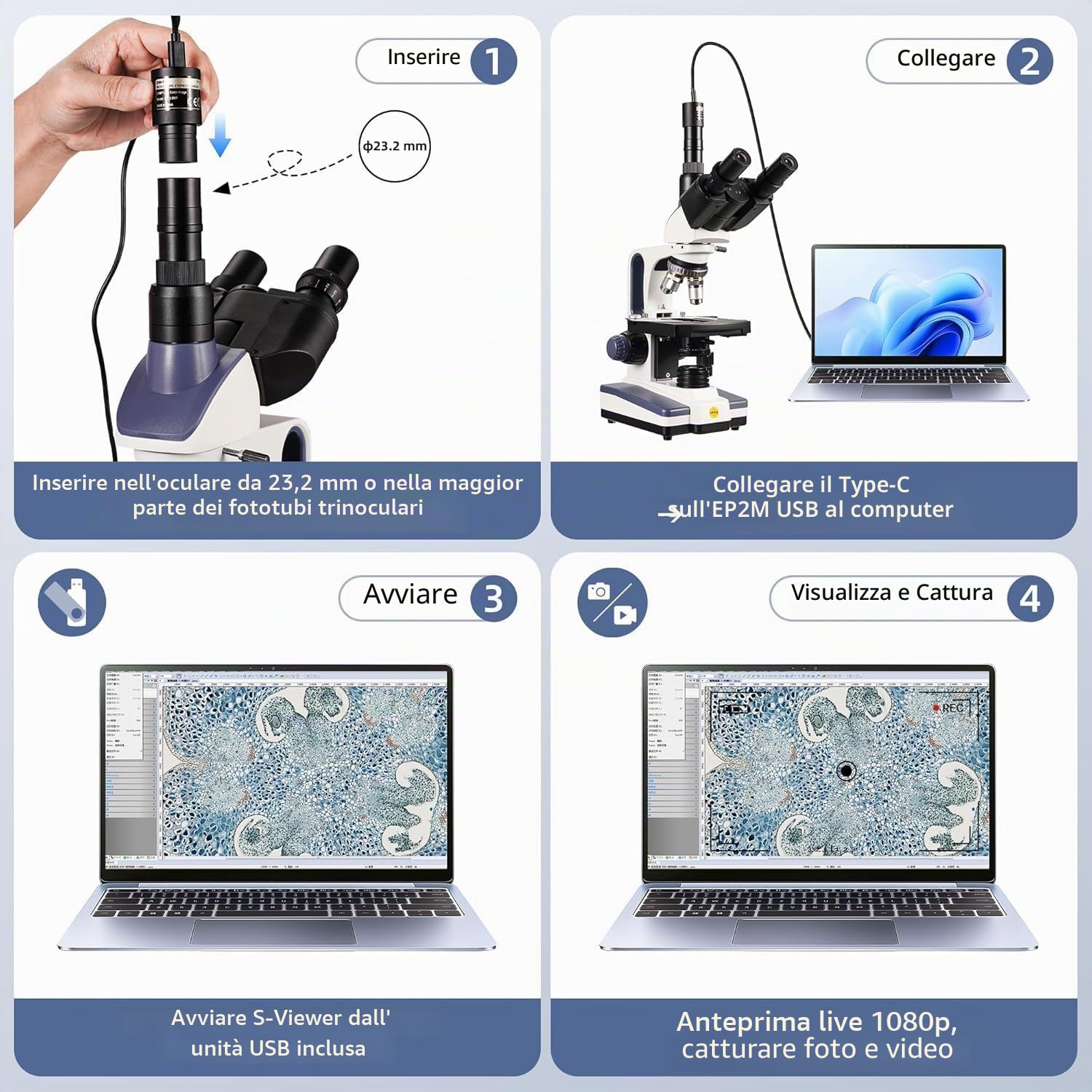 SWIFT Microscope composé trinoculaire SW350T, grossissement 40X-2500X, tête Siedentopf, niveau de recherche, scène mécanique à deux couches, appareil photo et logiciel 1,3 MP, compatible Windows et…