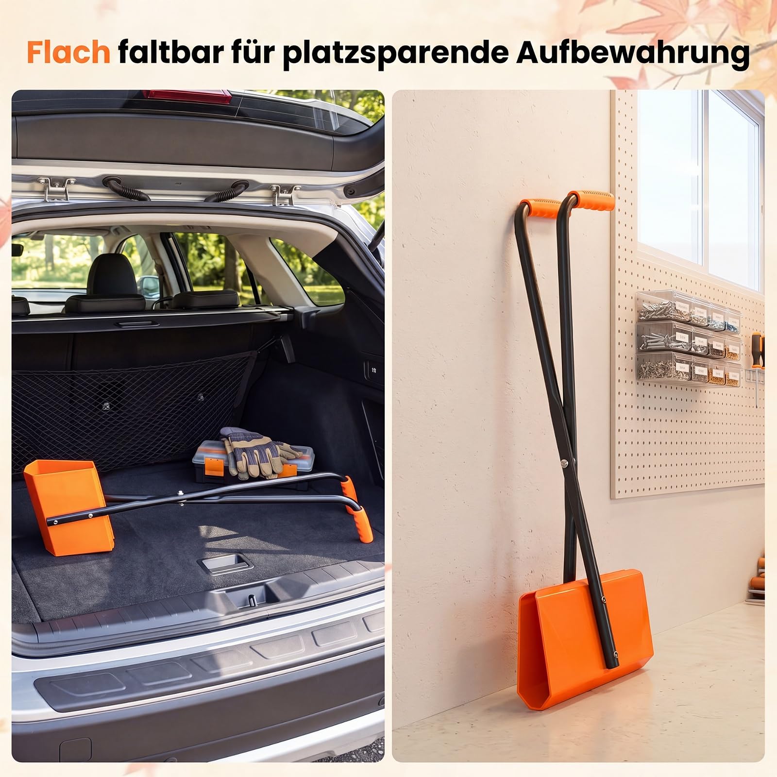 COSTWAY Laubgreifer, Gartengreifer mit ergonomischen Griffen, Orange