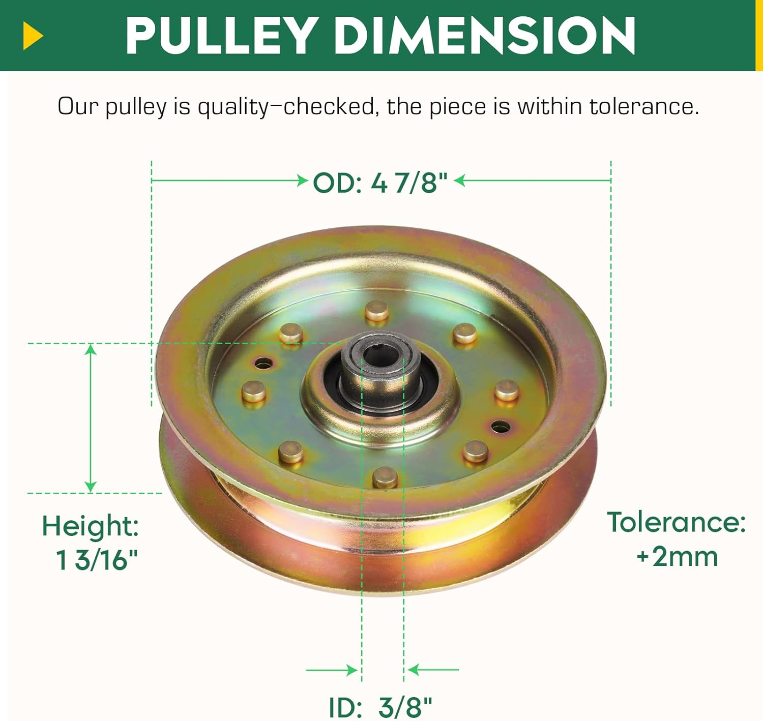 Idler Pulley for Cub Cadet Husqvarna 01004101 02004447 539976688 Fit 44" 50" Decks LTX1050 Z-Force 44 48 50 54 60 Tank 48 60 Lawn Mowers (2 Pack)