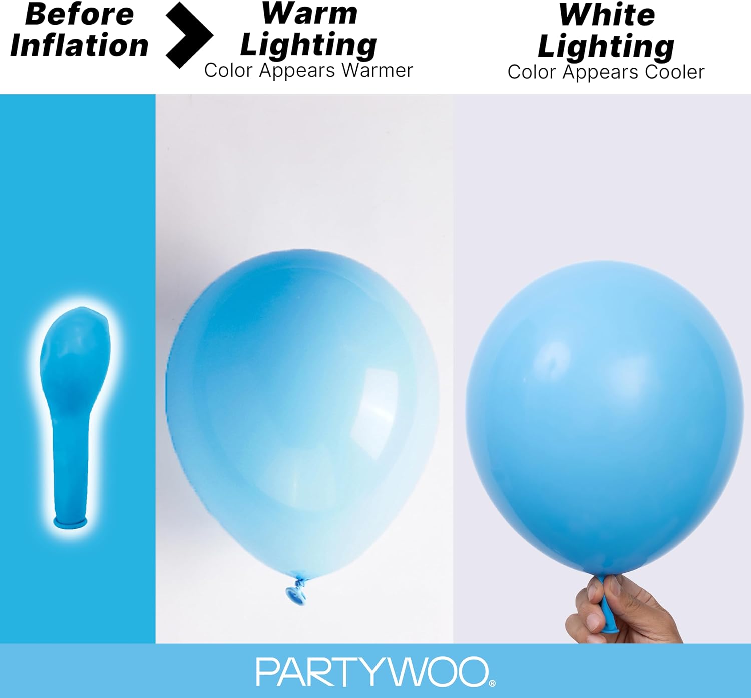 PartyWoo Light Blue Balloons 140pcs Different Sizes Pack of 18 12 10 5 Inch Baby Pastel Blue Balloon Arch Kit for Baby Shower Gender Reveal Graduation Mermaid Birthday Pool Party Decorations Blue-Y20 thumbnail
