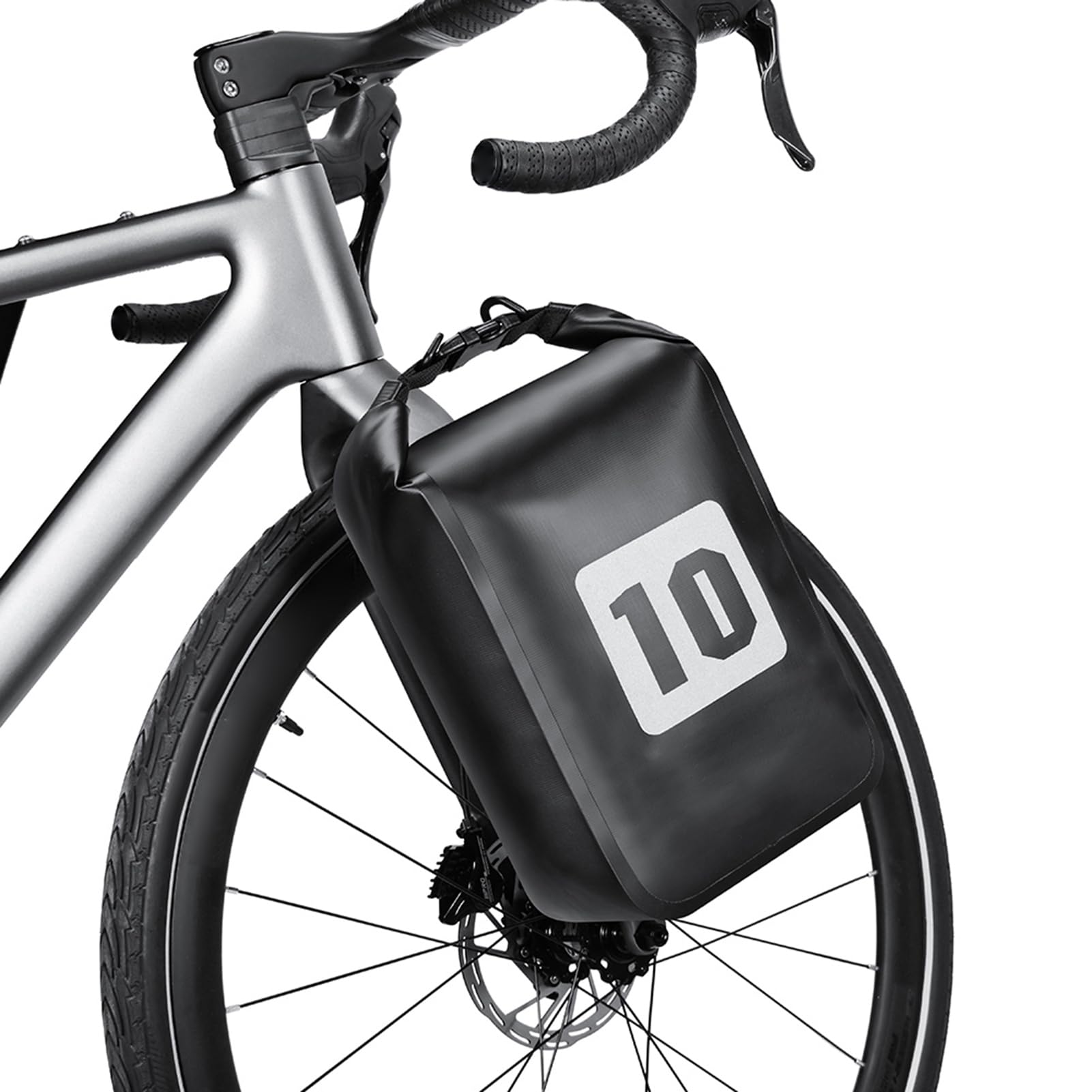 flexman Borsa per Forcella Bici da 10 Litri, Borsa Anteriore per Bici a Sgancio Rapido e Antipioggia, Borsa da Viaggio a Lunga Distanza per Mountain Bike Bici da Strada Escooter