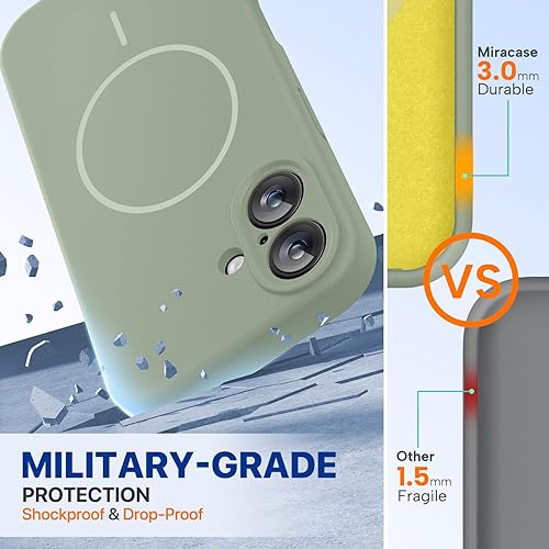 Miniatura 212 de Miracase - Funda diseñada para iPhone 11 con protector de pantalla, funda de goma de silicona líquida, protección total contra caídas y a prueba