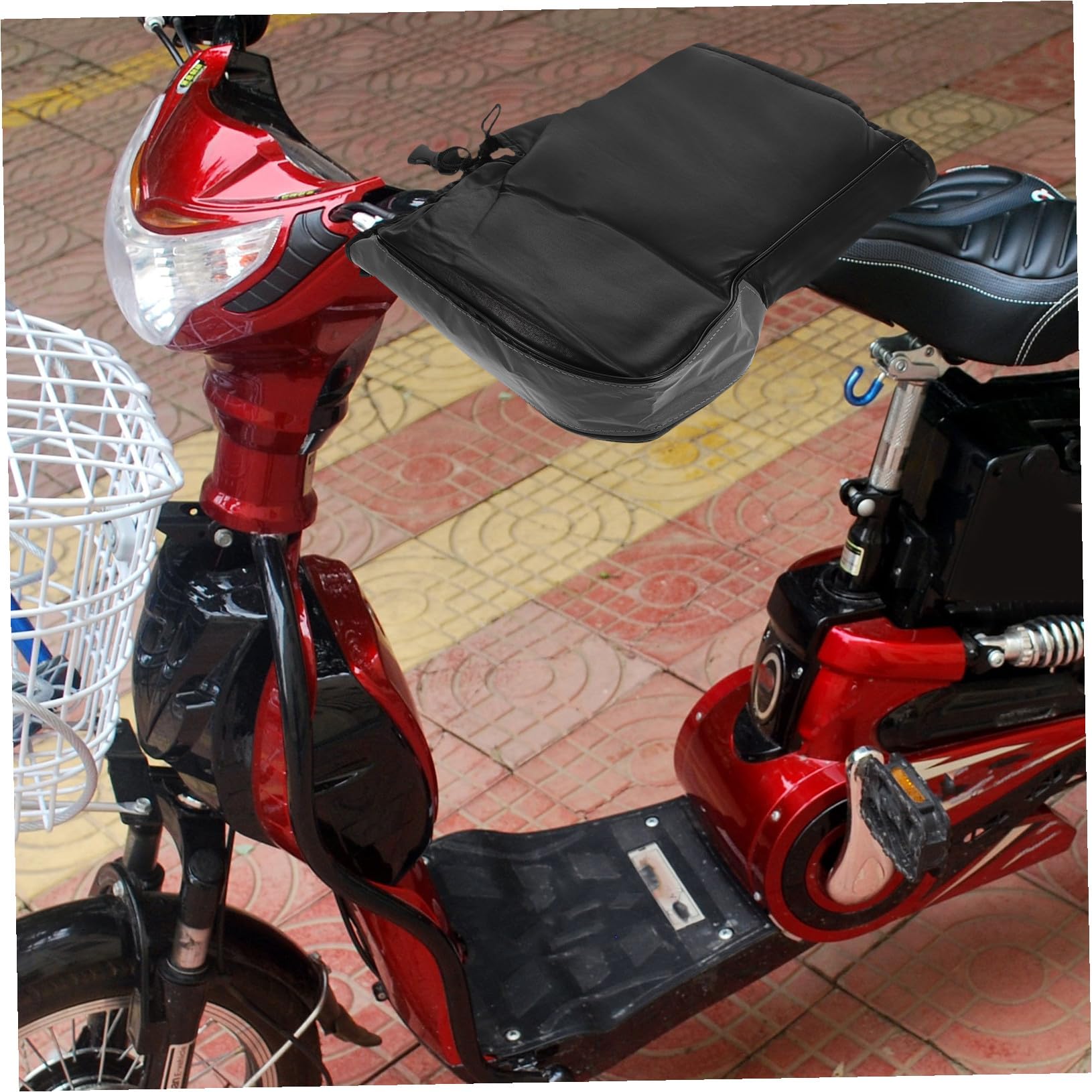 Alipis Guantes para Manillar de Motocicleta Invierno, Resistentes al Viento, Impermeables, de Pu Cuero y Poliéster, Protección Térmica para Hombre y Mujer, Pack de 2