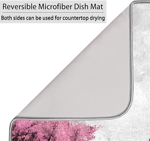 Miniatura 5 de Eiffel Tower Watercolor Dish Drying Mat 16x18 Inch Absorbent Reversible Microfiber Dish for Kitchen Coffee Bar Countertop