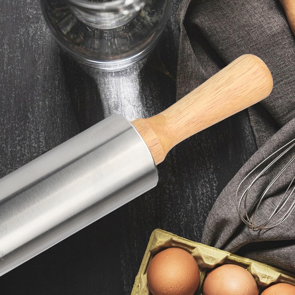 Set Di Mattarello In Acciaio Inox E Tappetino In Silicone Con Anelli Di Spessore Regolabile Per Cuocere Pasta Pizze Torte Pasticcini Impasti E Biscotti 94768472