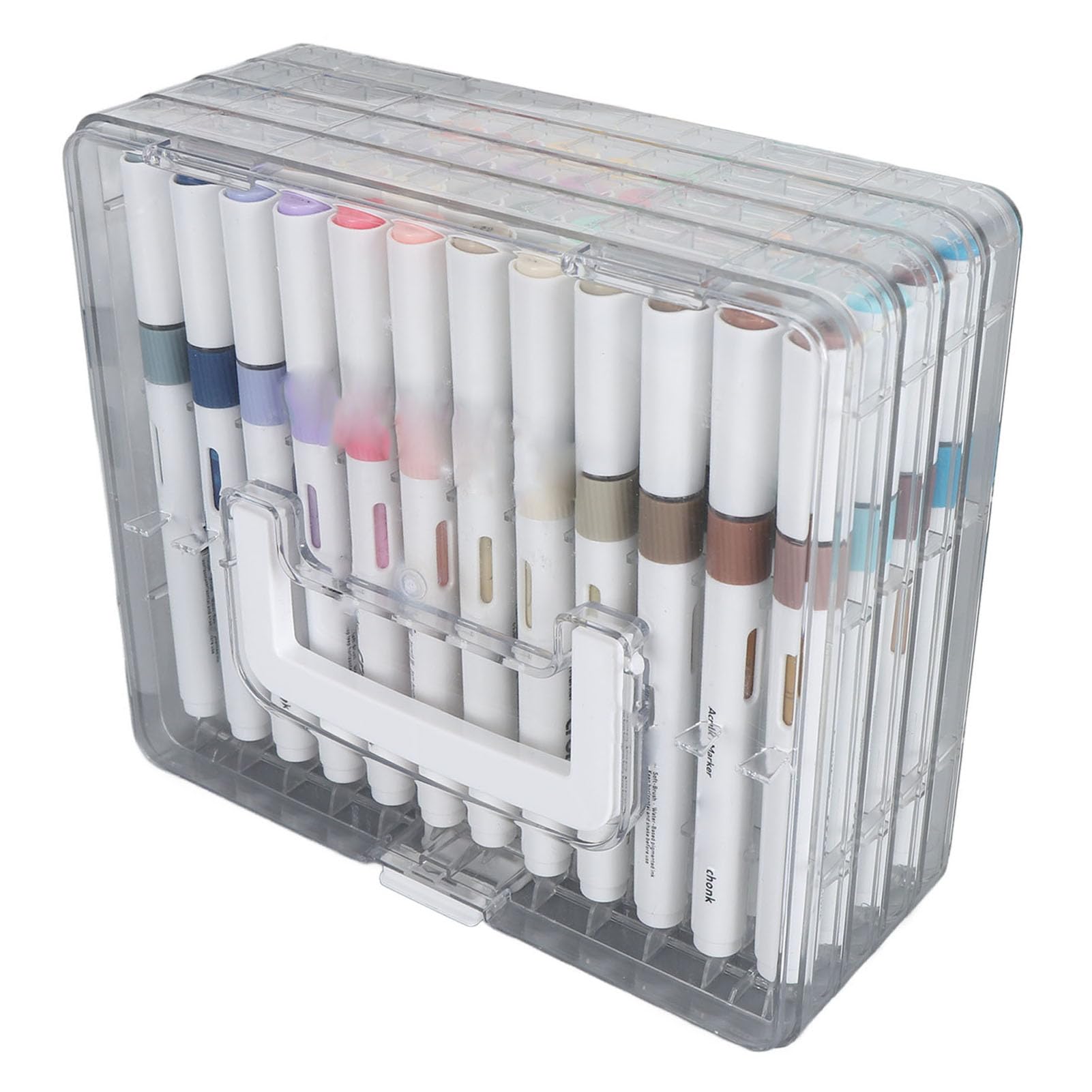 Acryl-Marker mit Weicher Spitze, 48 Farben, Künstlerbedarf, Sicher für, Mal-Geschenkset mit Aufbewahrungsbox