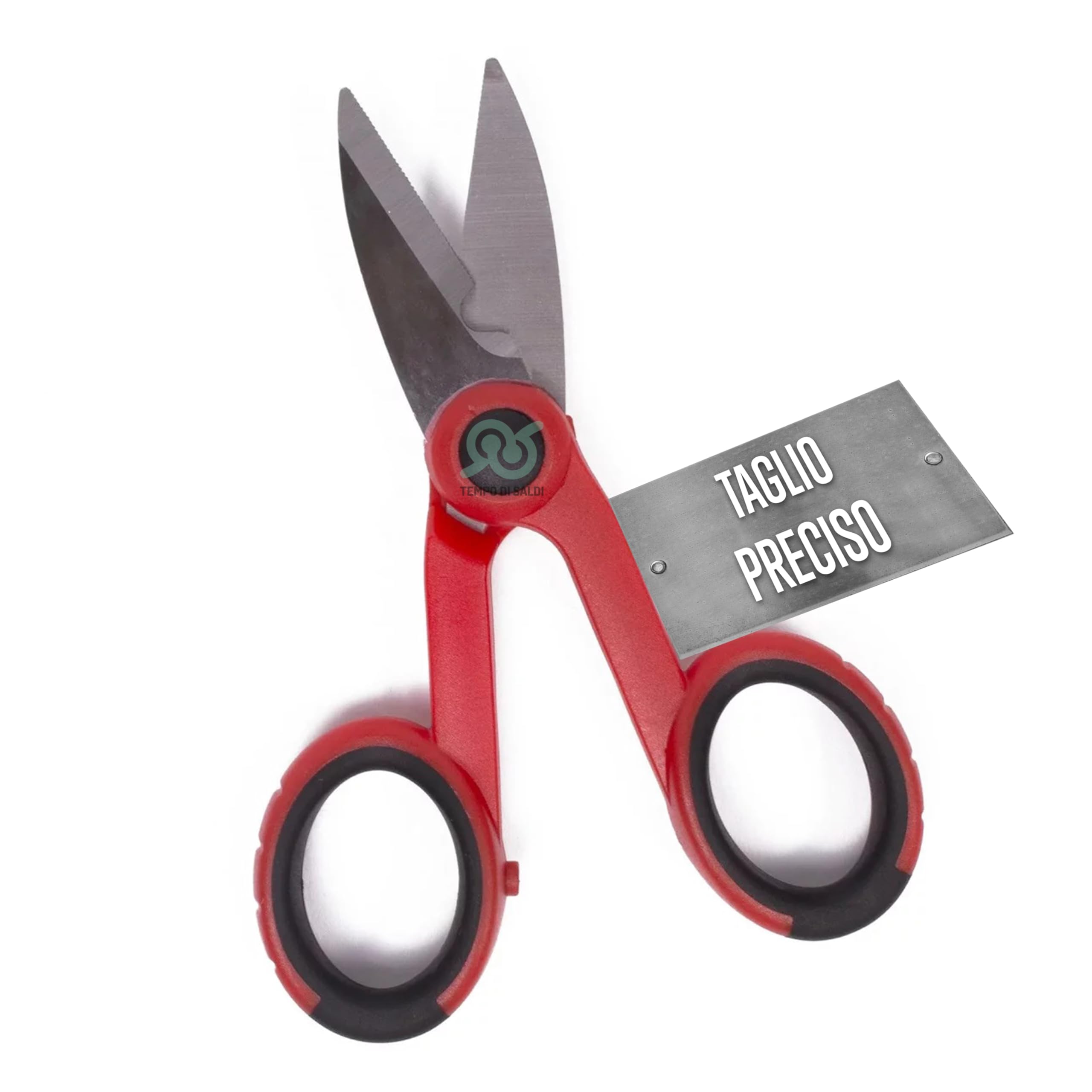 Forbici Elettricista Professionali 14,5 x 7,3 cm Lame Micro Dentate Acciaio Impugnatura Isolante Antiscivolo