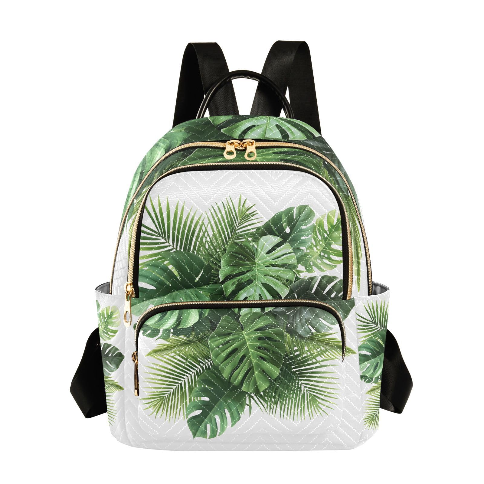 zyrtty Mini Backpack for Women Plant Leaves Monstera Small Purse Daypacks Stylish Bags Travel Backpacks for College