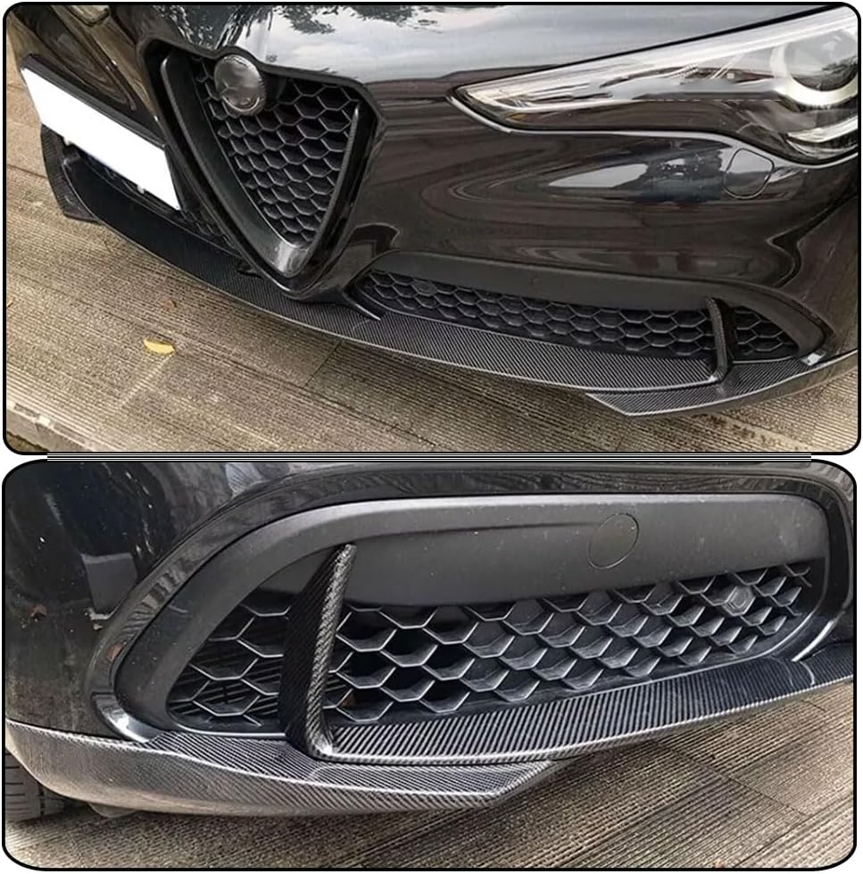Carbon Fiber Front Bumper Lip Spoiler for Alfa Romeo Stelvio Base Sport Utility 2017-2022 Front Chin Spoiler with Splitters Air Dam Factory Outlet