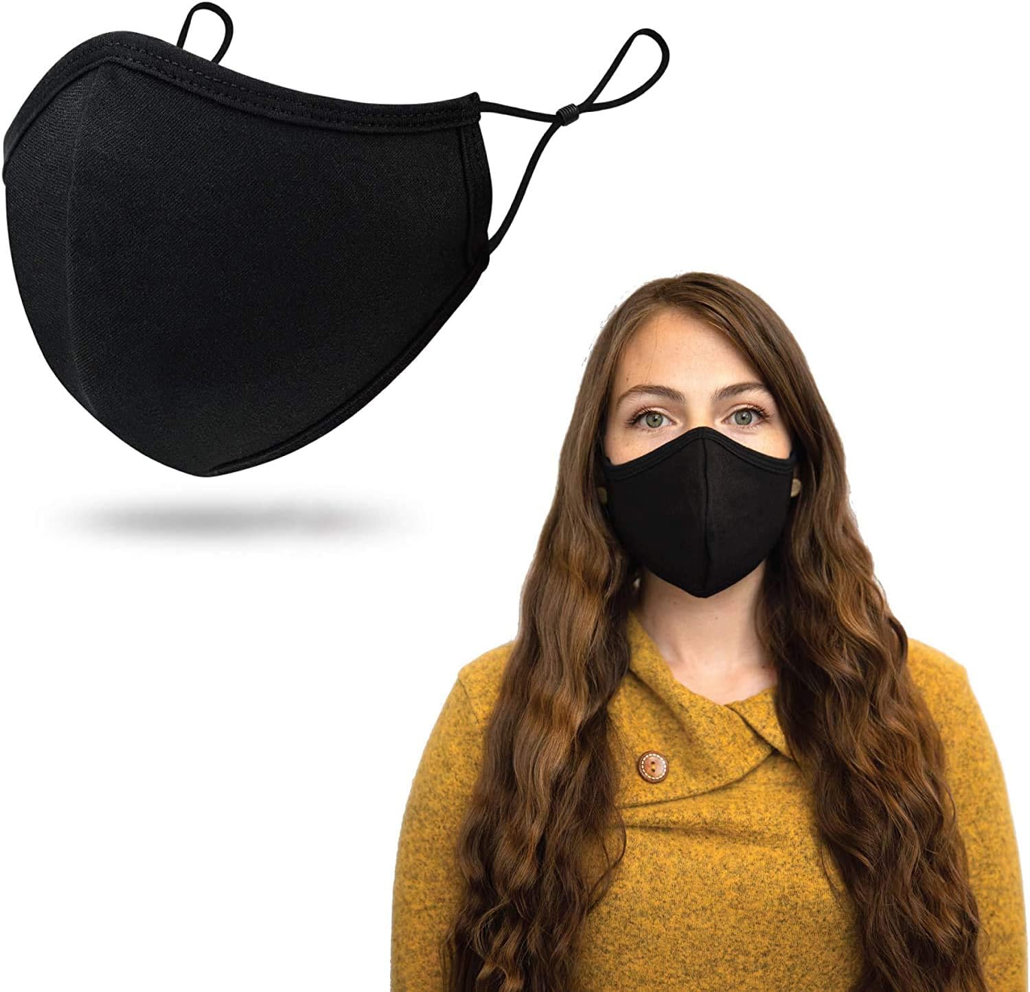 PURIAN Face Mask for Men and Women Elastic Ear Straps with Adjustable Toggles | 3 Layer