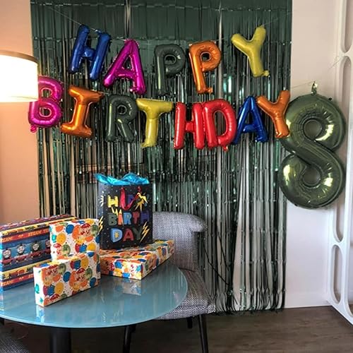 Vista 110 de PartyWoo Cortinas de flecos de aluminio plateadas, 2 serpentinas plateadas de 3.3 x 6.6 pies, telón de fondo con flecos, fondo de oropel, cortina