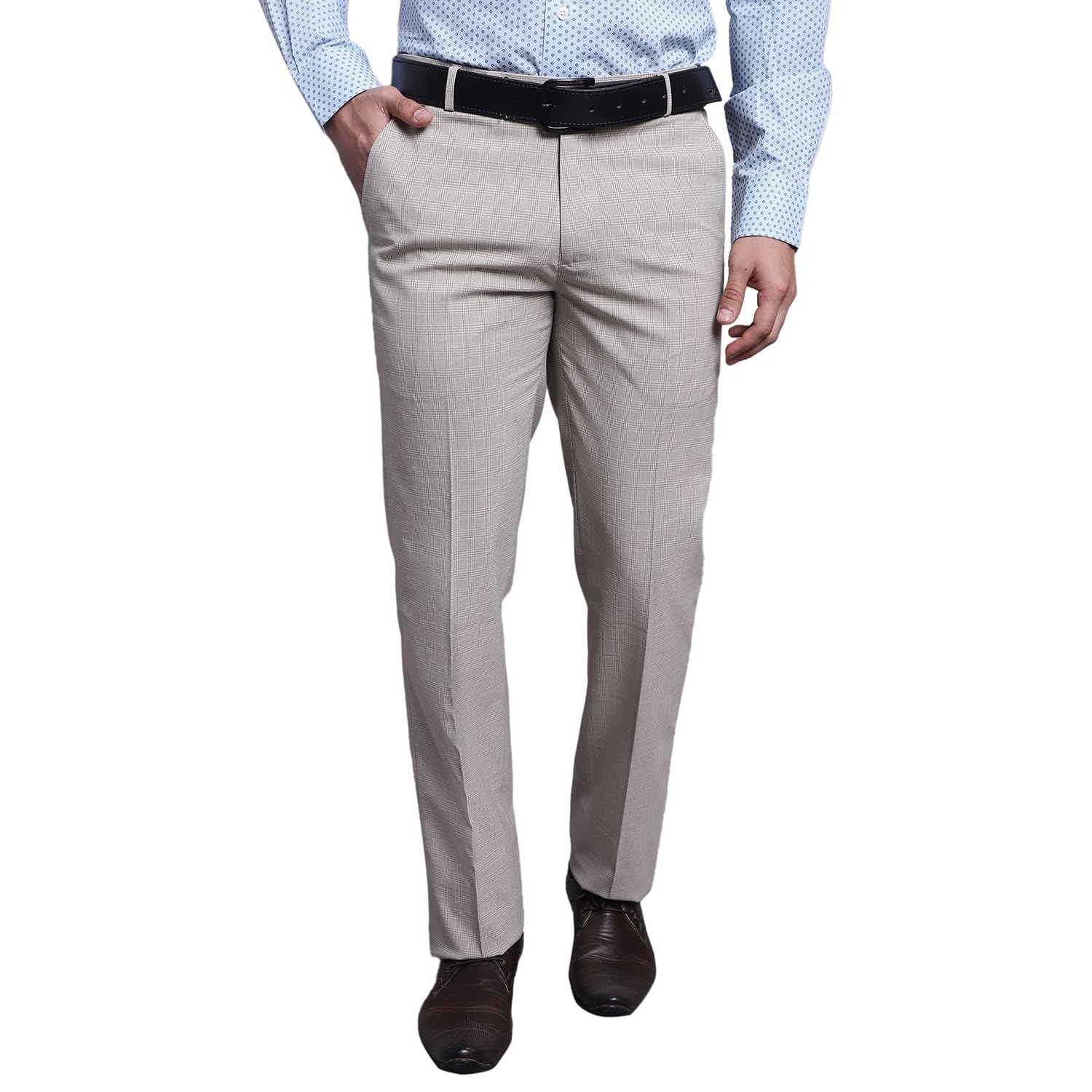 cantabil Men Fawn Solid Non Pleated Regular Fit Mid Rise Formal Trousers for Men | Formal Pants for Men | Formal Wear Regular Fit Trousers for Men (P_MTRF00128_Fawn)-picture-14