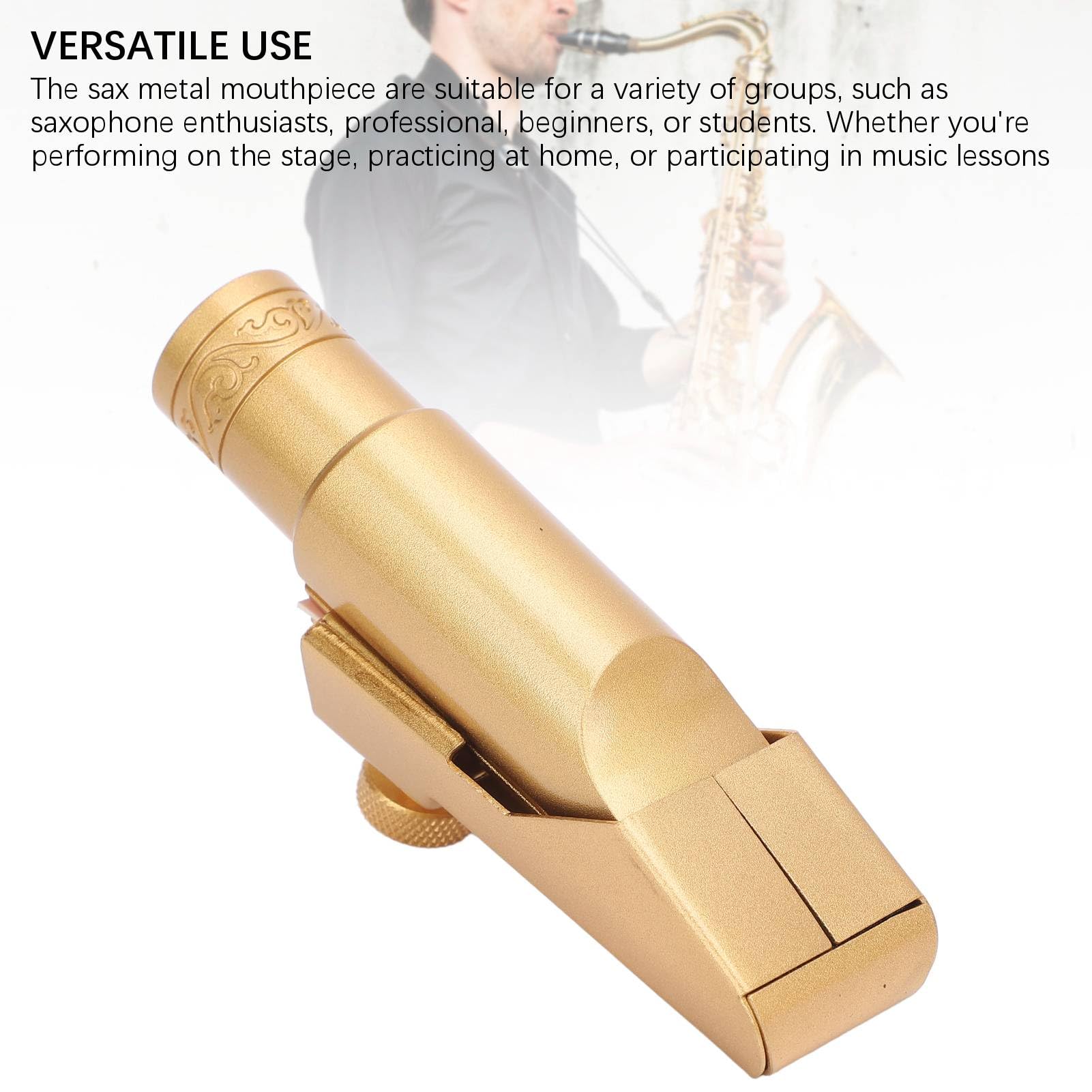 Bocchino Sassofono Contralto in Ottone con Cappuccio, Legatura per Sax Alto, per Principianti Musicisti, Lezioni Musica, Accessorio Strumenti