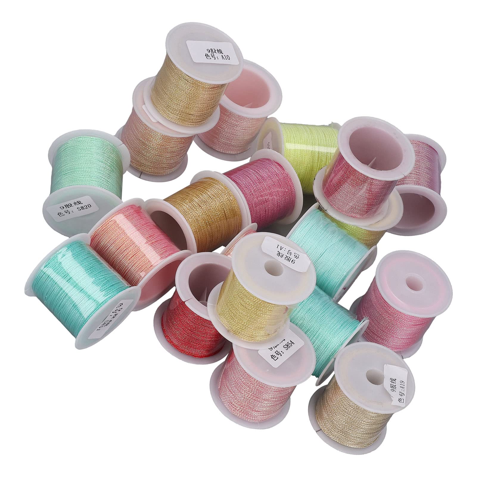 Juego de Regalo de Hilo de Bordar de 9 Hebras, 20 Piezas de Colores Vibrantes para Coser a Mano, Manualidades, Poliéster, 35 M