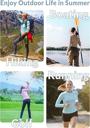 Miniatura 5 de BALEAF Camisetas de manga larga UPF 50 para mujer protección solar suave de secado rápido para correr senderismo