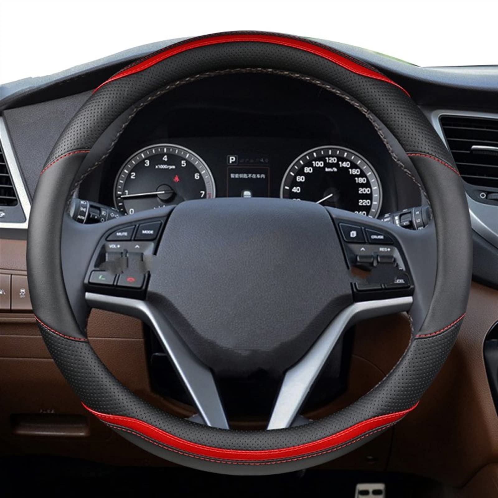 Housse de volant en cuir, nouveau Design, 13 pouces, housse de volant de voiture