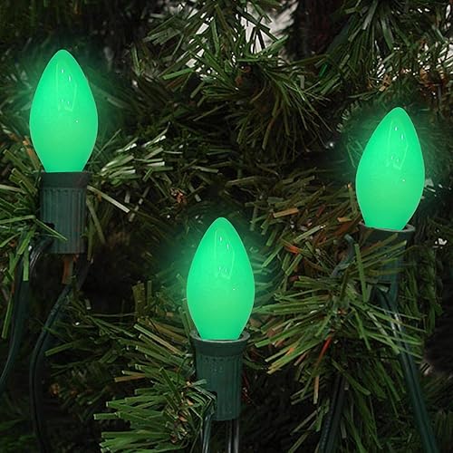 Miniatura 6 de Paquete de 25 bombillas de repuesto C7 verdes, bombillas LED C7 de Navidad para cadena de luces de Navidad, bombillas vintage E12 para luces de