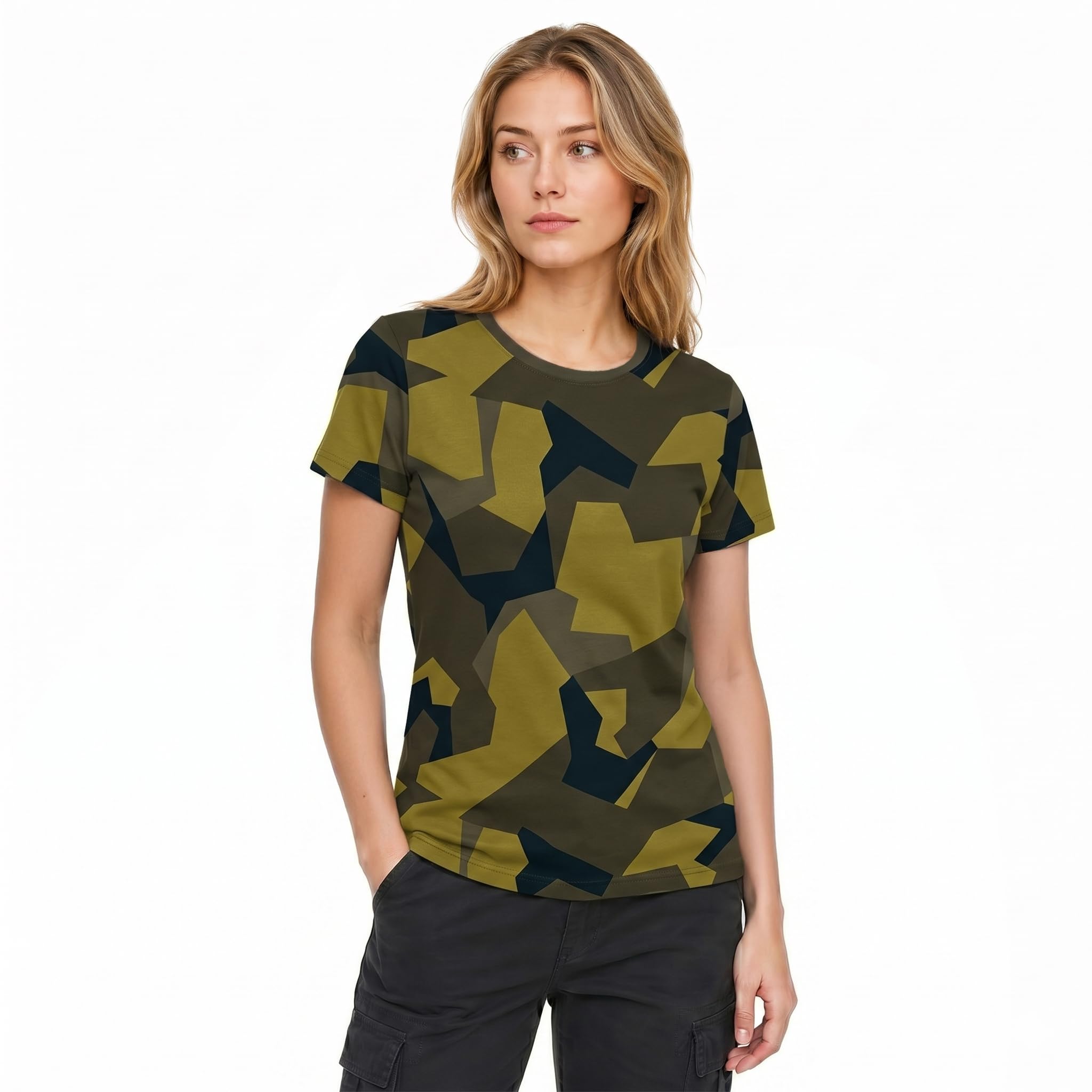 Brandit Women T-Shirt, color: swedish camo, size: XL