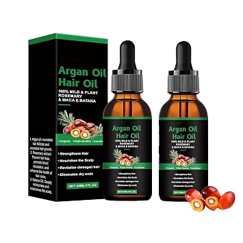 Organic Hair Growth, Rosemary & Batana Oil for Scalp & Hair Strengthening,All Hair Types Treatment Oil 2 Pcs