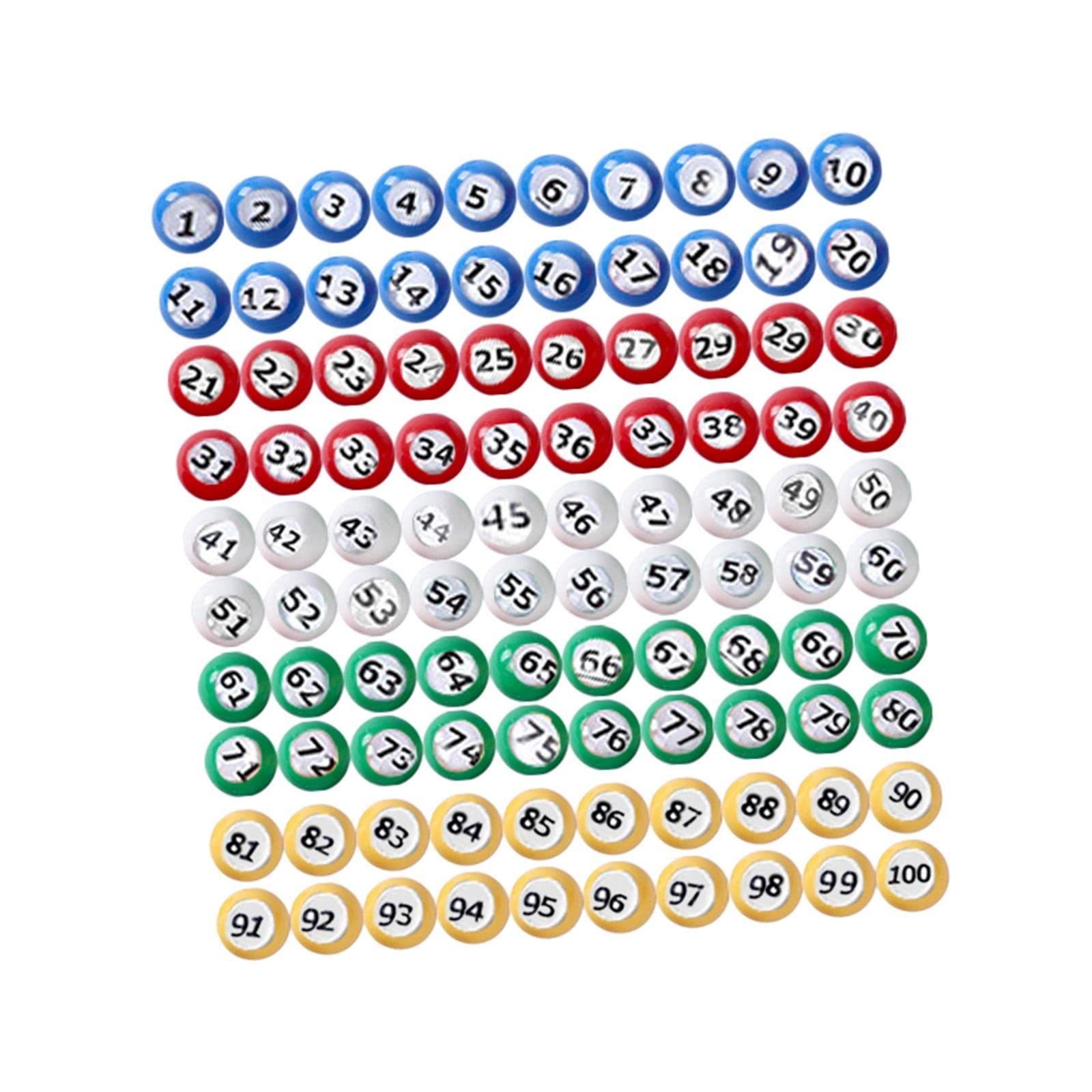 LOVIVER Bingo Ball Raffle Balls Direct Replaces Supplies Portable Universal Tally Ball Calling Balls for Nights Parties Family, 1 TO 100