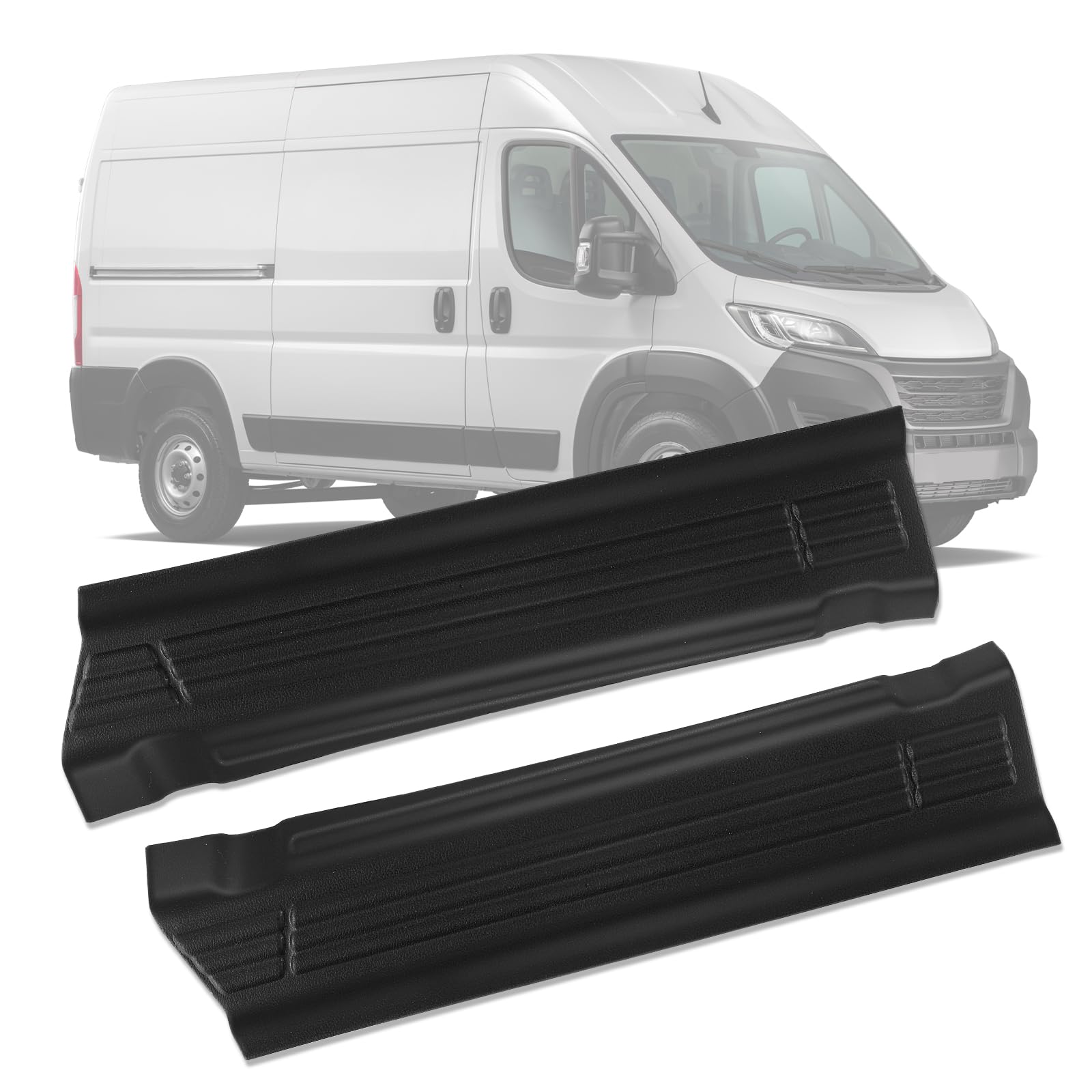 2PCS Plaques de seuil de porte en plastique de remplacement pour Fiat Ducato/Peugeot Boxer/Citroen Jumper 2006-2023, Protection latérale ABS pour seuil de porte gauche et droit
