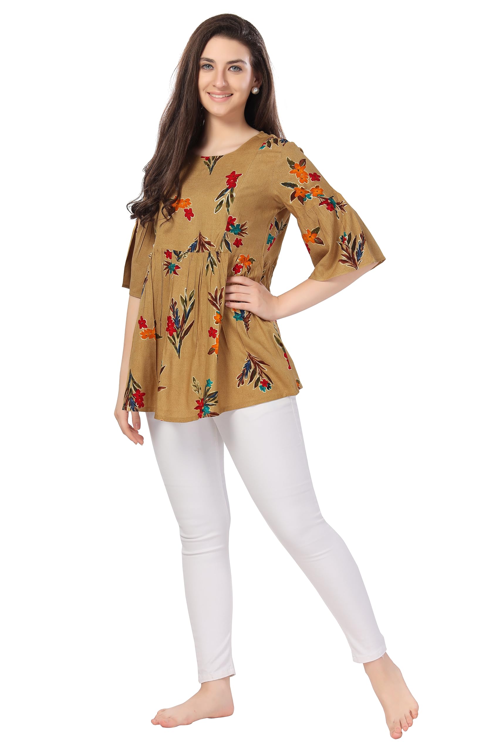 AV2 Printed Women Maternity Feeding Top(8066CXXL_BeigeXXL) Beige - Image 3 thumbnail