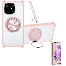 jioeuinly Case Compatible for Lava Play Max Phone Case Cover [with 1* Tempered Glass Screen Protector] Hybrid Case[360Ring Support, Magnetic] CX-03-FEN