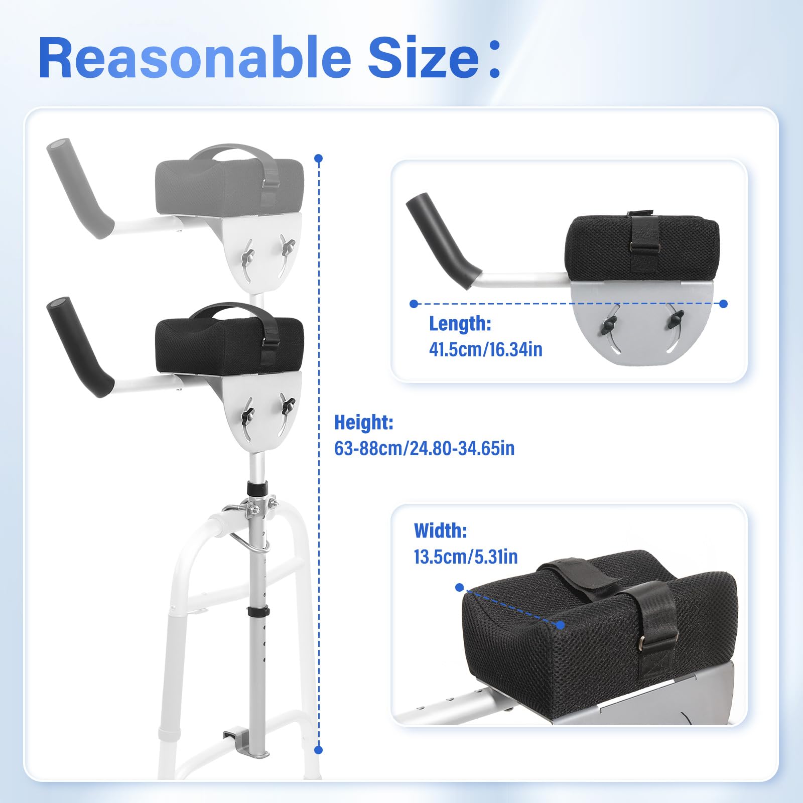1 pcs Walker Platform Attachment with Adjustable Padded Cuff - Walker Platform Accessory to Preventing The Bracket from Sliding Down - U-Shaped Clamp Design Compatible with Most Walkers on The Market — Amazon image 5