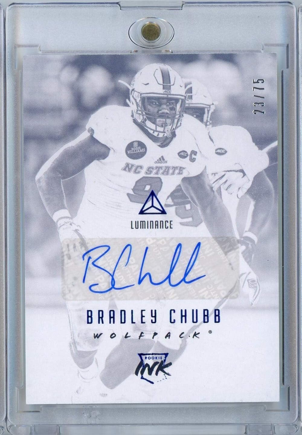 2018 Panini Luminance Football Bradley Chubb #RIBRC /75 Auto Rookie RC Football Card