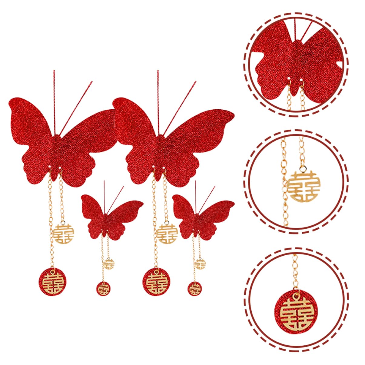 PRETYZOOM 5sets Selbst-adhesive Aufkleber Ornament Schmetterling Ausschnitt Für Hochzeit Party Jahrestag 4 Stücke * 5