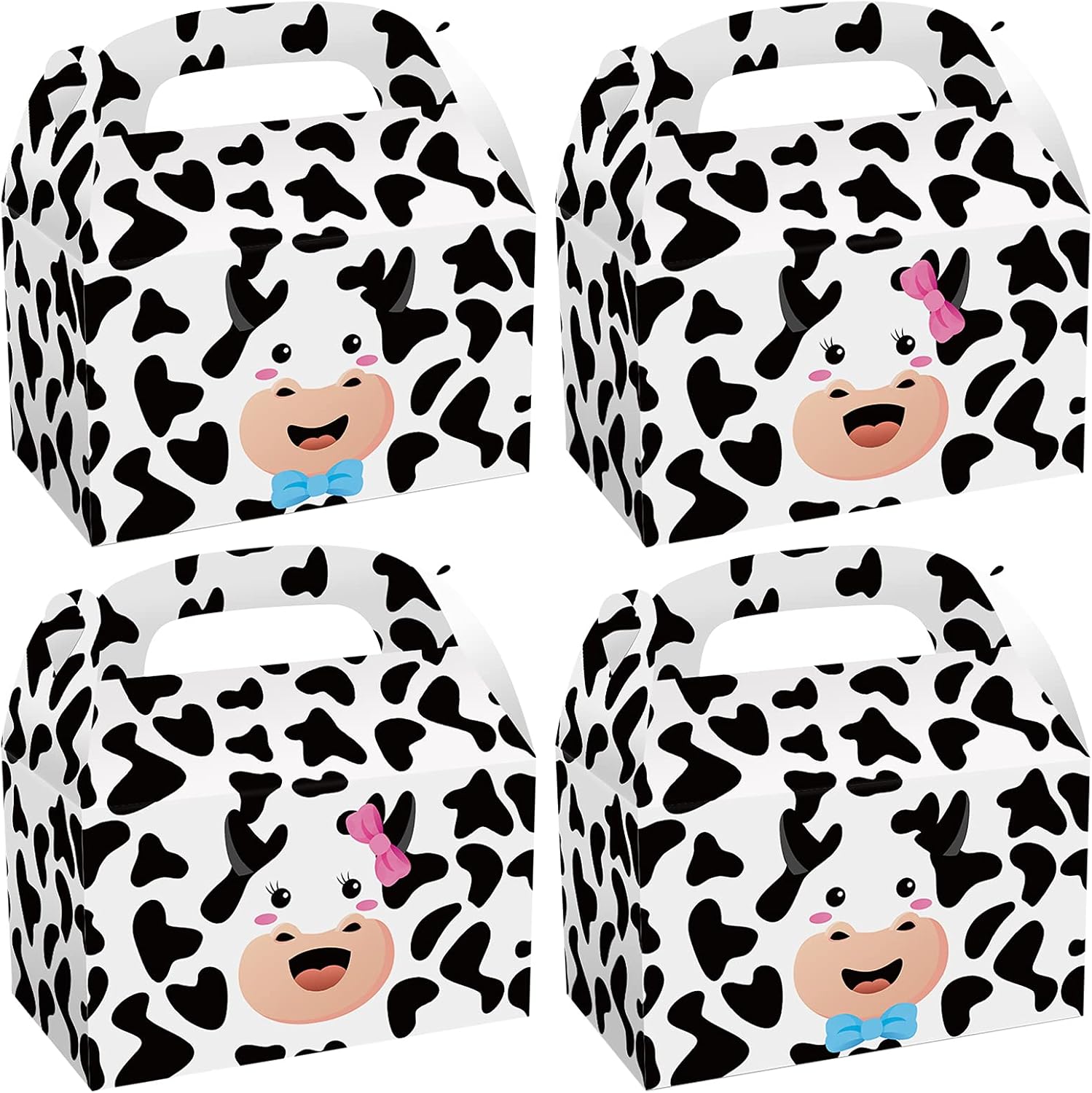 CIEOVO 24 Pack Farm Cow Party Favor Treat Boxes, Cow Party