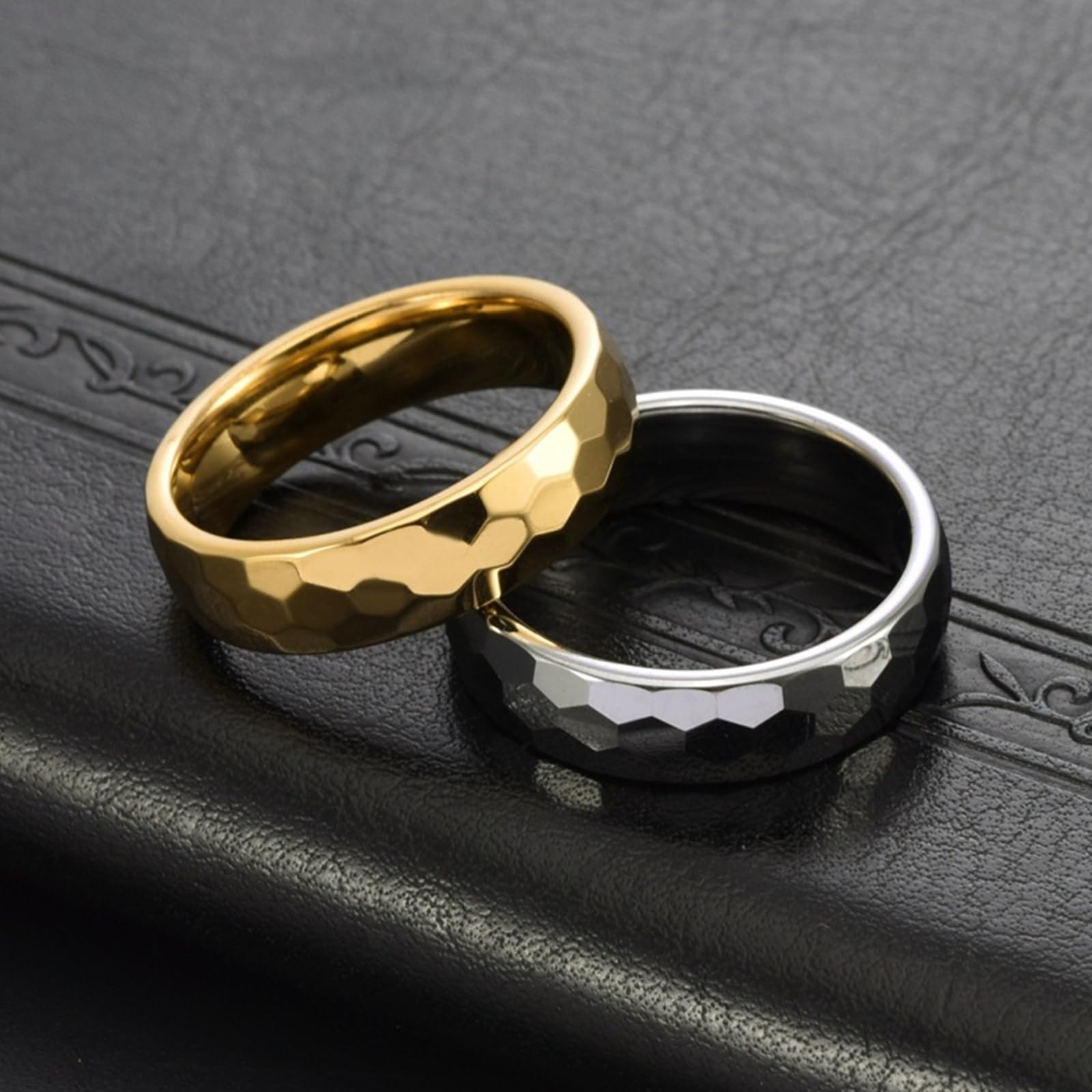 Epinki Anello Tungsteno da Uomo Donna 6mm Esagonale Gioielli