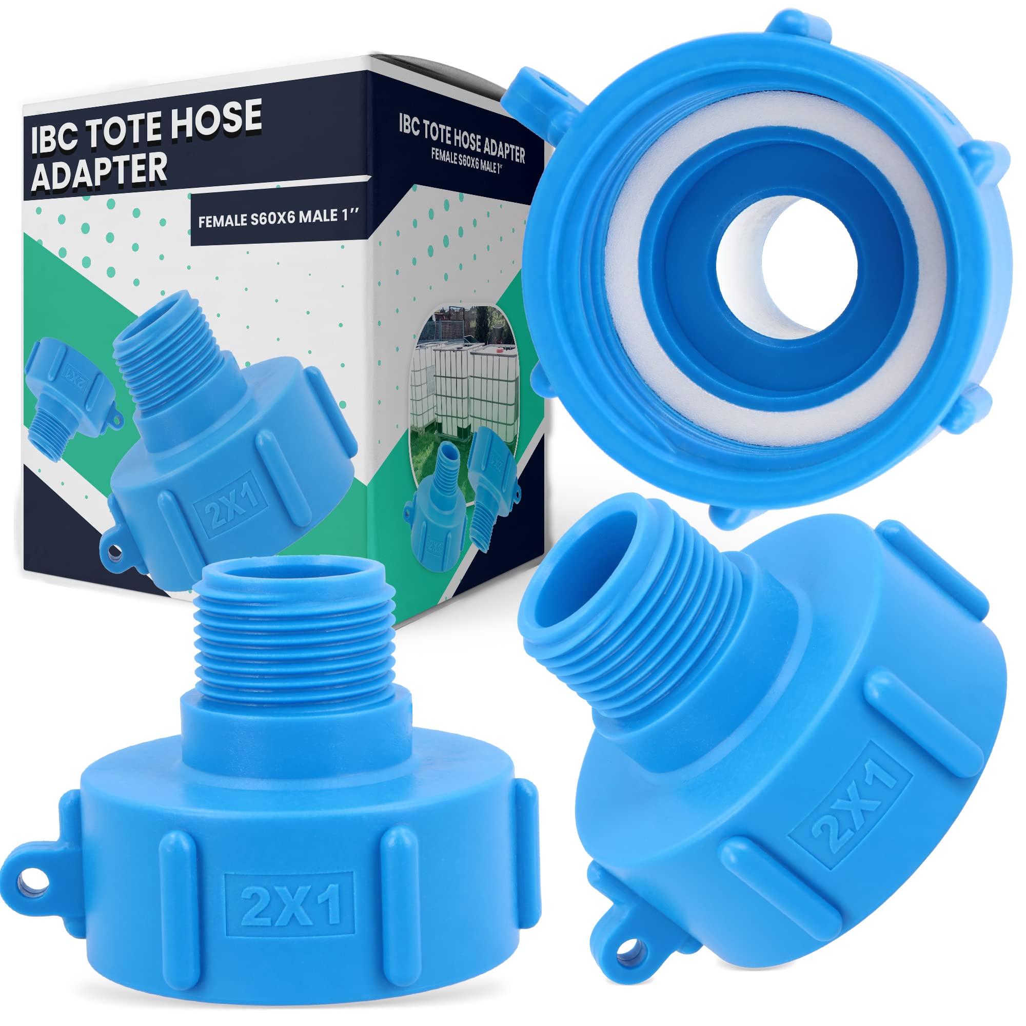 Adattatore Tappo Serbatoio Deau, S60x6 IBC Raccord, 1/2 pollice Tappo foro Filettatura, Tappo Serbatoio IBC, Adatto per il Collegamento del Tubo da Giardino, Serbatoio Acqua Pioggia IBC