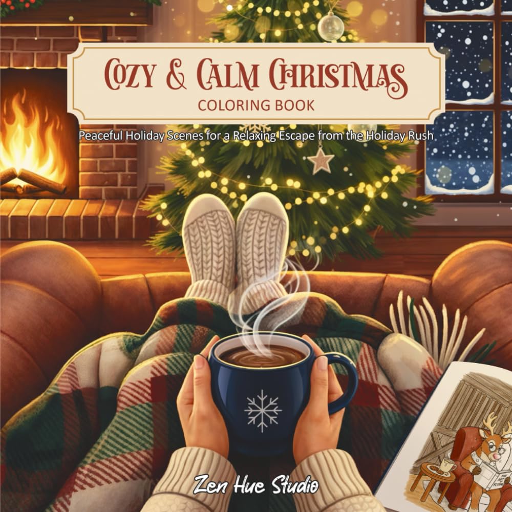 Cozy & Calm Christmas Coloring Book: Peaceful Holiday Scenes for a Relaxing Escape from the Holiday Rush