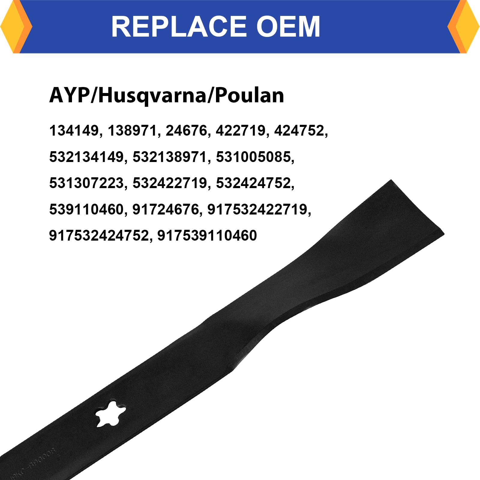 Cuchillas de repuesto para cortacésped 134149 138498 138971 422719 532134149 - Compatible con Craftsman LT1000 LT2000 YT4000 Husqvarna YTH18542 YT150 Rider Lawn (2 unidades) Tractor - 10