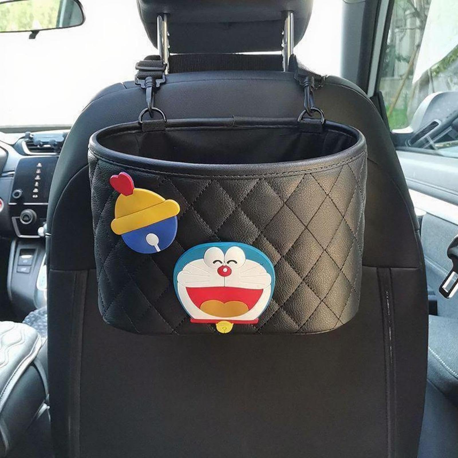 Car Organizer Multifunctional Seat Rear Storage Bag Cute Cartoon Hanging Storage Black Doraemon Bell-image-14