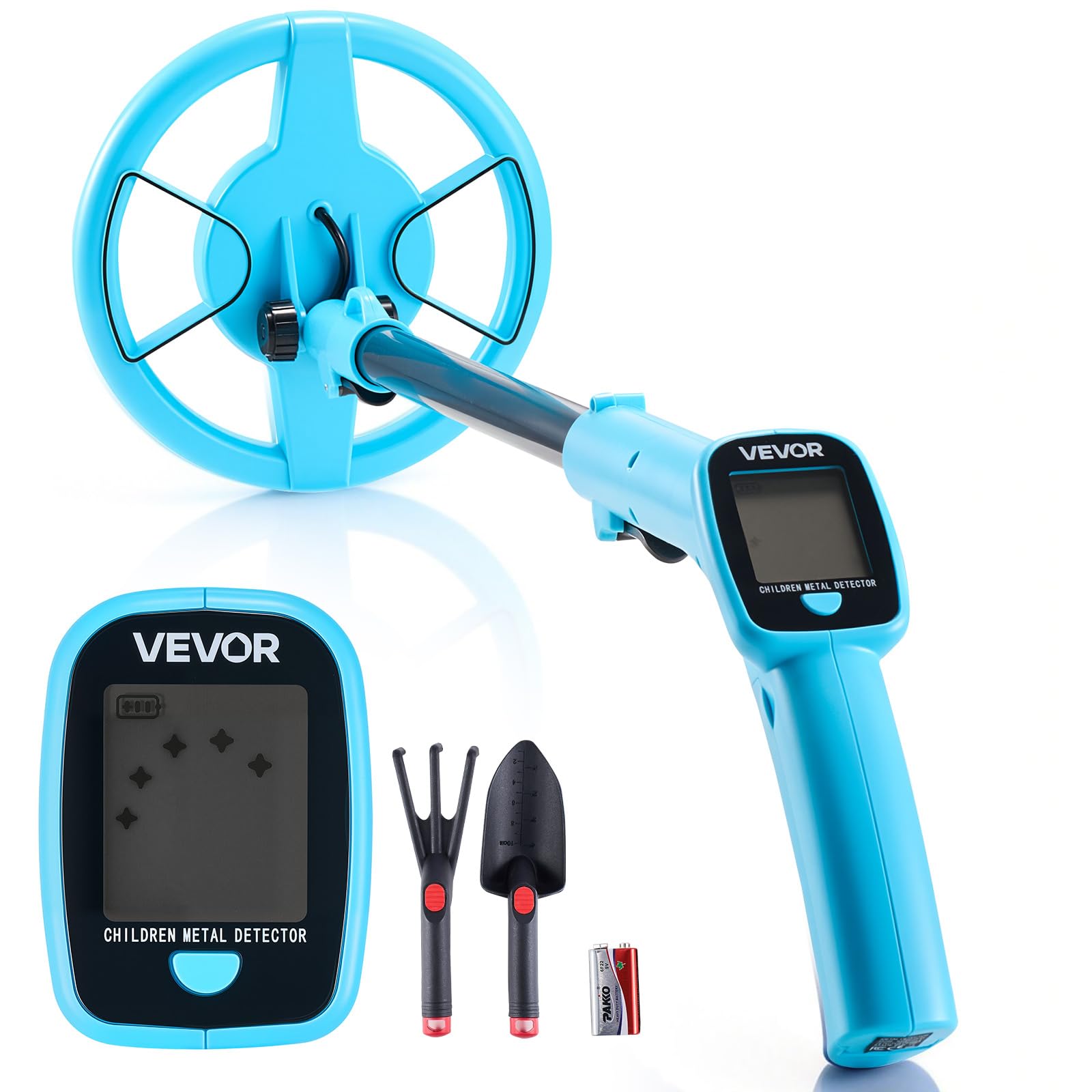 VEVOR Metal Detector per Metalli con Display LCD, Bobina di Ricerca Impermeabile IP68 Profondità di Rilevamento 101,​6 mm Frequenza Operativa 3 kHz, Kit Rilevatore d'Oro Metalli da Spiaggia