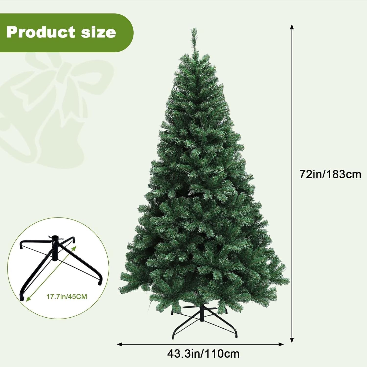 Garvee Sapin de Noël Artificiel – Montage Facile, 180CM