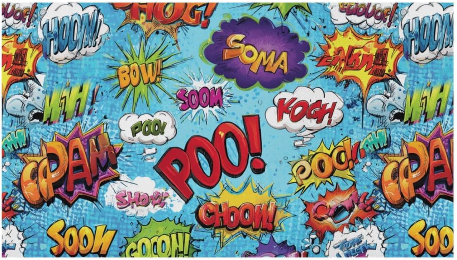 Comic-Elements Colorful Pet Cat Dog Food Mat Non Slip Mat Water Bowl Mat Quick Dry Cat Feeding Mat 17x30inch