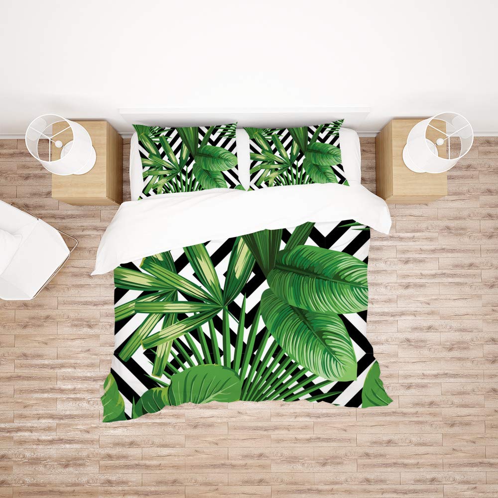Housse de couette King géométrique vert en polyester premium haute résistance