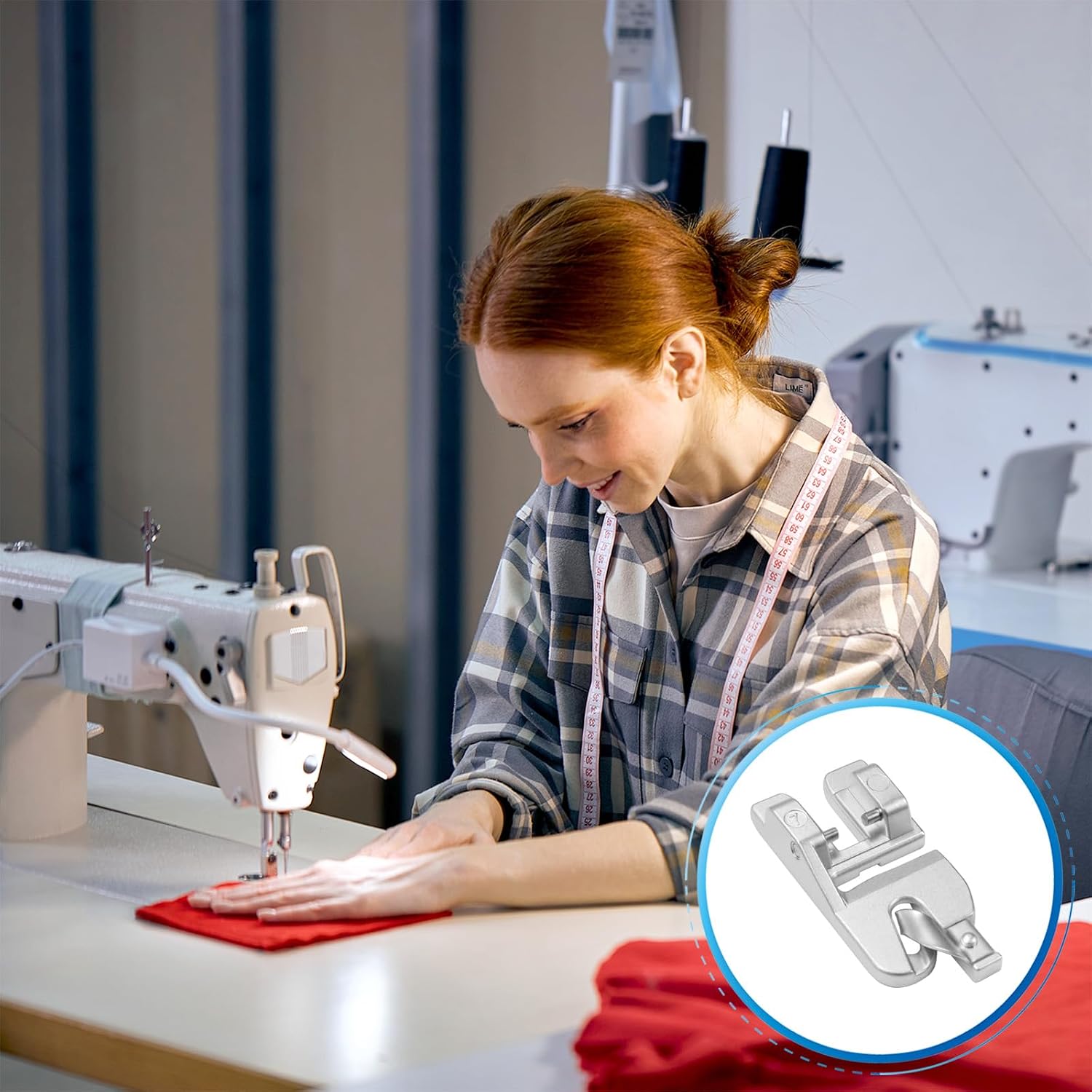 FIKLOTA 3mm Rolled Hem Presser Foot with IDT for Pfaff and More Sewing Machines ALT : 98-694818-00, 3820284-096, 820284096, 820249096