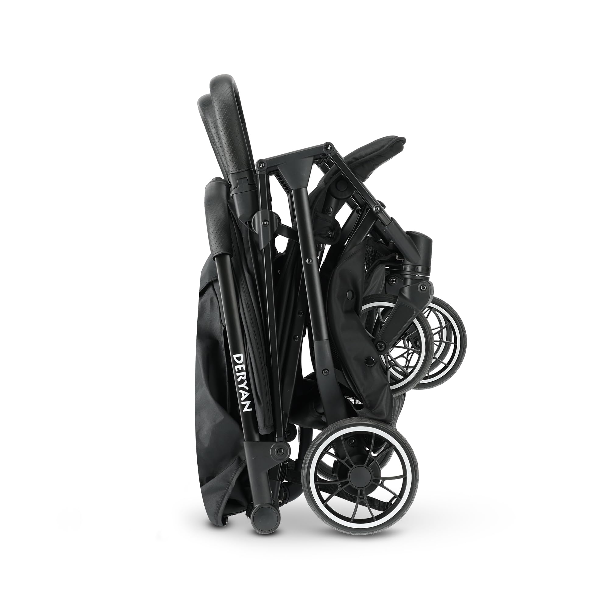 Deryan Rolo X2 Kinderwagen Buggy 2 in 1 - klappbar bis 44kg - Schwarz
