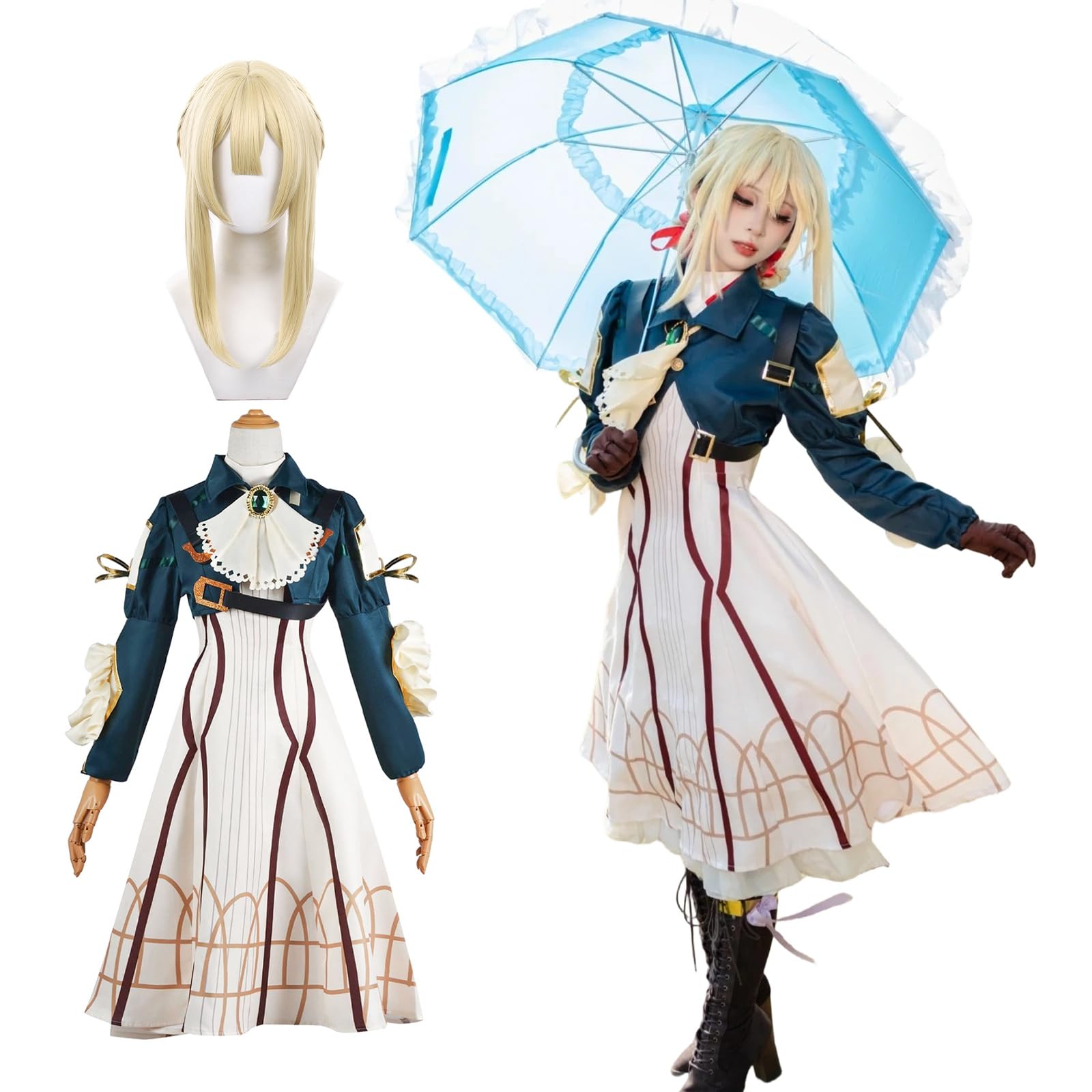 Amazon.co.jp: [神併良品] ヴァイオレット コスプレ ウィッグ付き 自動