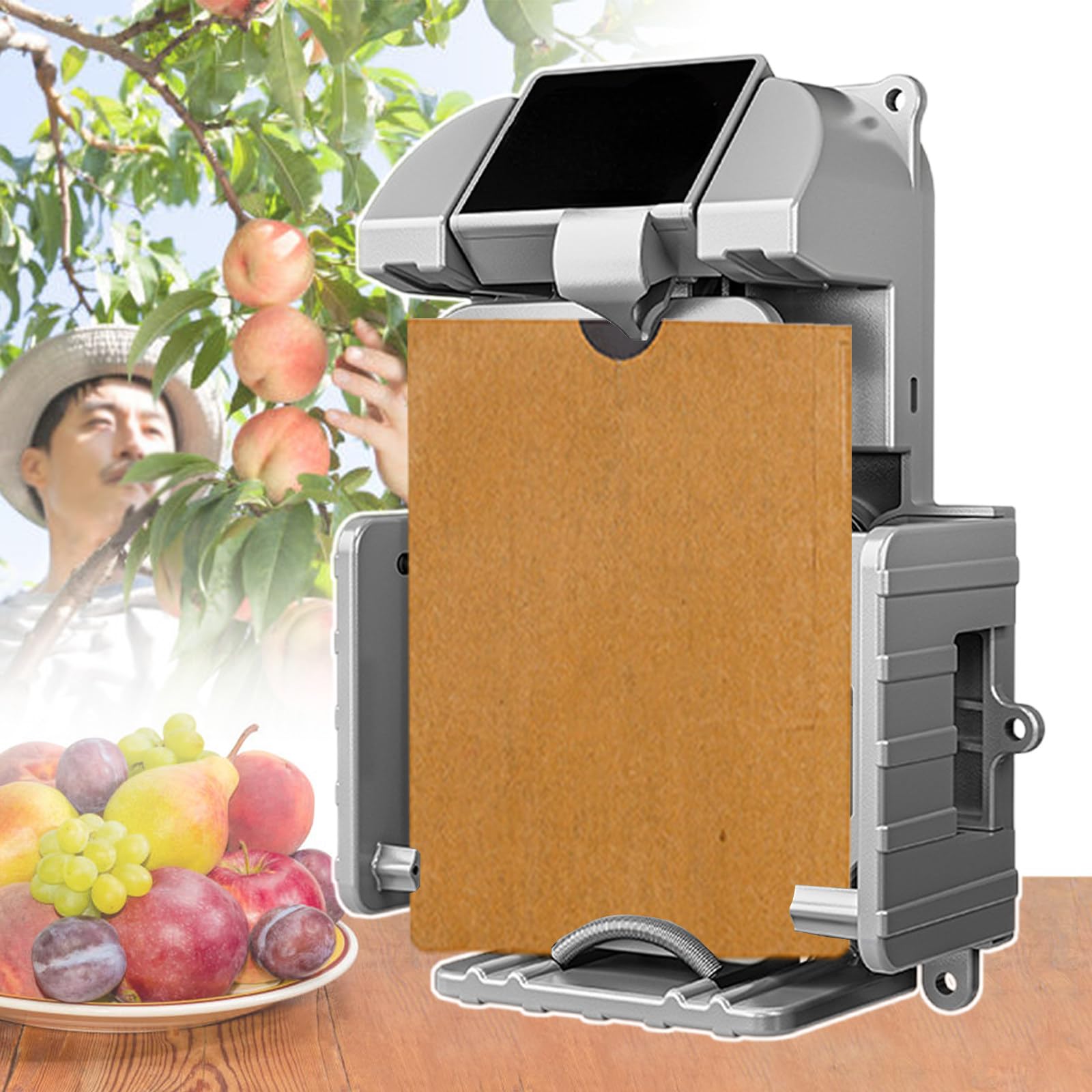 Máquina de ensacado ligera para huertos, máquina de ensacado automática para agricultores, con 200 bolsas de protección de frutas, juego de ensacado de huerto para melocotón/mango/granada